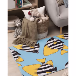 Area Rug Fish Print 80 x 140 cm Blue FIZME - Additional view 2