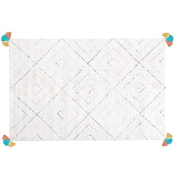 Shaggy Area Rug 140 x 200 cm White KARTAL