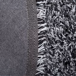 Shaggy Round Rug 140 cm Black and White CIDE