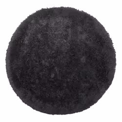 Shaggy Round Area Rug 140 cm Black CIDE