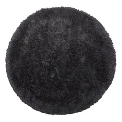Shaggy Round Area Rug 140 cm Black CIDE