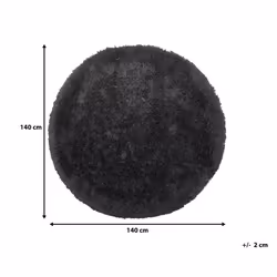 Shaggy Round Area Rug 140 cm Black CIDE - Additional view 4