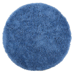 Shaggy Round Area Rug 140 cm Blue CIDE