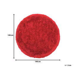 Shaggy Round Area Rug Ã¸ 140 cm Red CIDE - Additional view 4