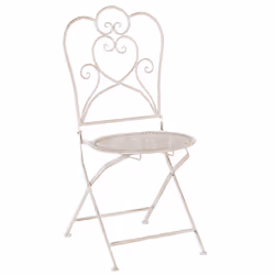 Bistro Set Folding TRIESTE Metal Light Beige - Additional view 4