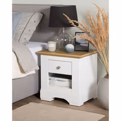 1 Drawer Bedside Table WINGLAY White