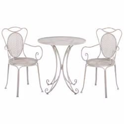 Bistro Set Folding CILENTO Metal Grey