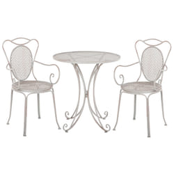 Bistro Set Folding CILENTO Metal Grey