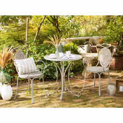Bistro Set Folding CILENTO Metal Grey