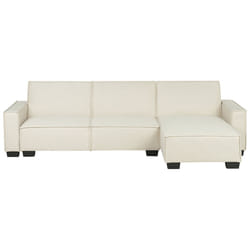 Corner Sofa Bed ROMEDAL Fabric Beige 3 Seater Left Hand