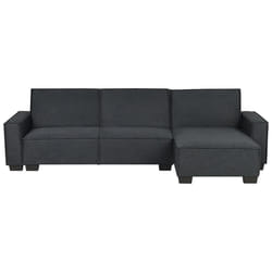 Corner Sofa Bed ROMEDAL Fabric Graphite Grey 3 Seater Left Hand
