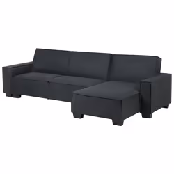 Corner Sofa Bed ROMEDAL Fabric Graphite Grey 3 Seater Left Hand