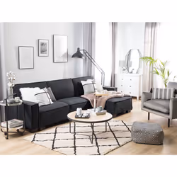 Corner Sofa Bed ROMEDAL Fabric Graphite Grey 3 Seater Left Hand