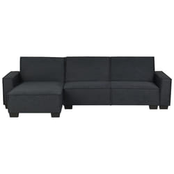 Corner Sofa Bed ROMEDAL Fabric Graphite Grey 3 Seater Right Hand