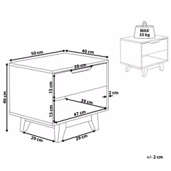 1 Drawer Bedside Table SPENCER White