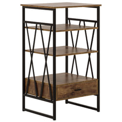 3 Tier Bookcase KEENE 101 cm Dark Brown