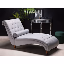 Chaise Longue MURET Fabric Light Grey