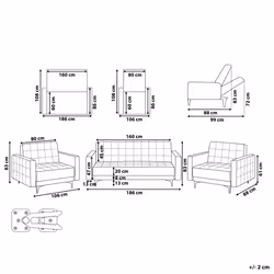 Living Room Set ABERDEEN Velvet Pink 5 Seater