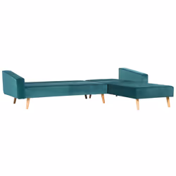 Corner Sofa Bed VADSO Velvet Emerald Green 4 Seater Left Hand - Additional view 4