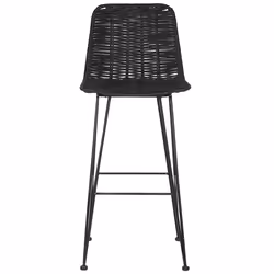 Set of 2 Bar Chairs CASSITA Rattan Black - Additional view 4