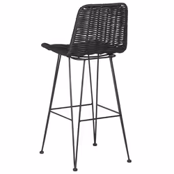 Set of 2 Bar Chairs CASSITA Rattan Black - Additional view 5