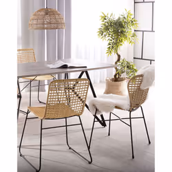 Set of 2 Dining Chairs ELFROS Rattan Natural - Additional view 4