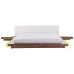 Bed with LED ZEN 180 x 200 cm (EU Super King) Brown Ash Wood