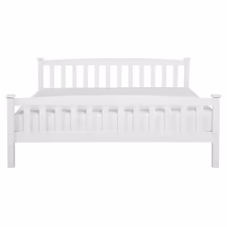 Bed Pine Wood GIVERNY 160 x 200 cm (EU King Size) White