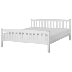 Bed Pine Wood GIVERNY 180 x 200 cm (EU Super King) White