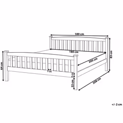 Bed Pine Wood GIVERNY 180 x 200 cm (EU Super King) White