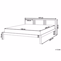 Bed Pine Wood VANNES 140 x 200 cm (EU Double) White