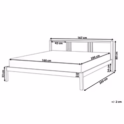Bed Pine Wood VANNES 160 x 200 cm (EU King Size) White
