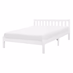 Bed Pine Wood FLORAC 140 x 200 cm (EU Double) White