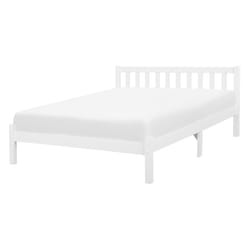 Bed Pine Wood FLORAC 140 x 200 cm (EU Double) White