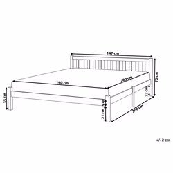 Bed Pine Wood FLORAC 140 x 200 cm (EU Double) White - Additional view 5