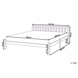 Bed Pine Wood FLORAC 160 x 200 cm (EU King Size) White