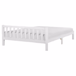 Bed Pine Wood FLORAC 160 x 200 cm (EU King Size) White