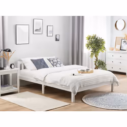 Bed Pine Wood FLORAC 180 x 200 cm (EU Super King) White