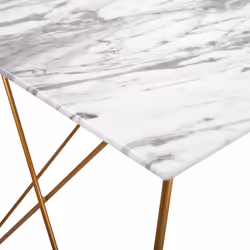 Dining Table KENTON White Marble 140 cm 80 cm Tempered Glass - Additional view 4