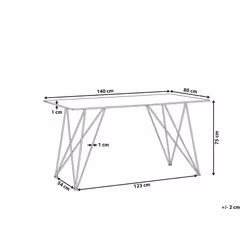 Dining Table 140 x 80 cm Light Wood with Black KENTON