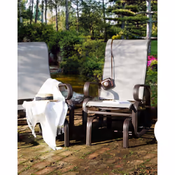 Garden Chair BORGIO Metal Brown/ Grey