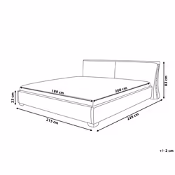 Bed with LED Leather PARIS 180 x 200 cm (EU Super King) LED Gold