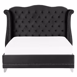 Bed Velvet AYETTE 160 x 200 cm (EU King Size) Black