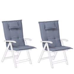 Set of 2 Outdoor Seat/Back Cushions Blue TOSCANA/JAVA