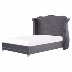 Bed Velvet AYETTE 160 x 200 cm (EU King Size) Grey