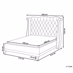 Bed Velvet AYETTE 160 x 200 cm (EU King Size) Grey