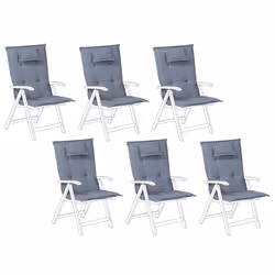 Set of 6 Back/Seat Cushions TOSCANA 50 x 70 cm Blue