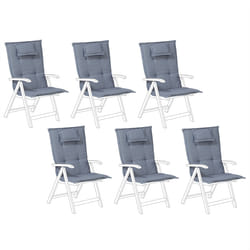 Set of 6 Back/Seat Cushions TOSCANA 50 x 70 cm Blue