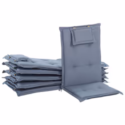Set of 6 Back/Seat Cushions TOSCANA 50 x 70 cm Blue