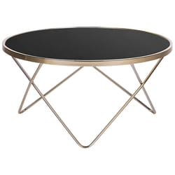 Coffee Table MERIDIAN Tempered Glass Black/ Gold